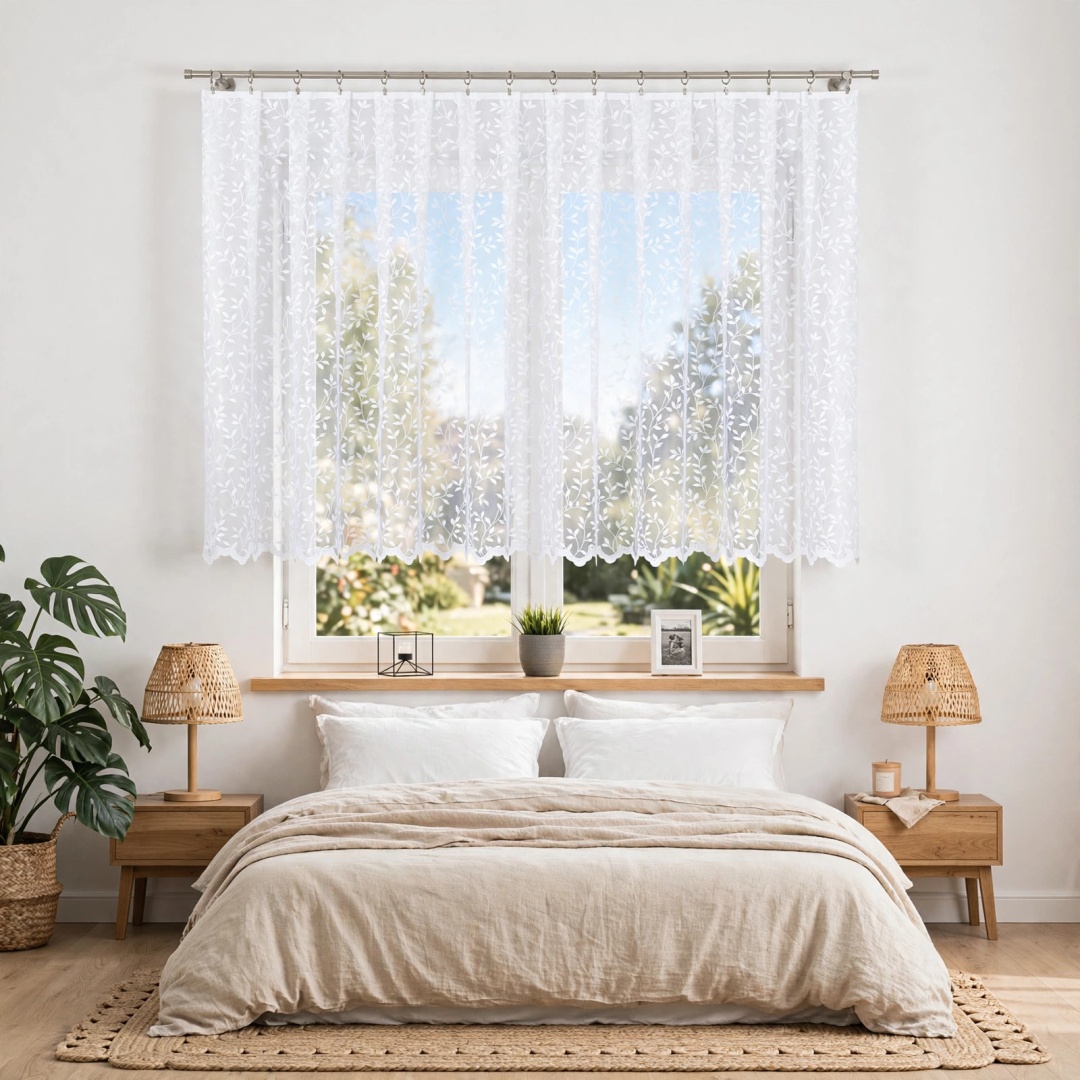 Firanka 023058 135 cm w sypialni